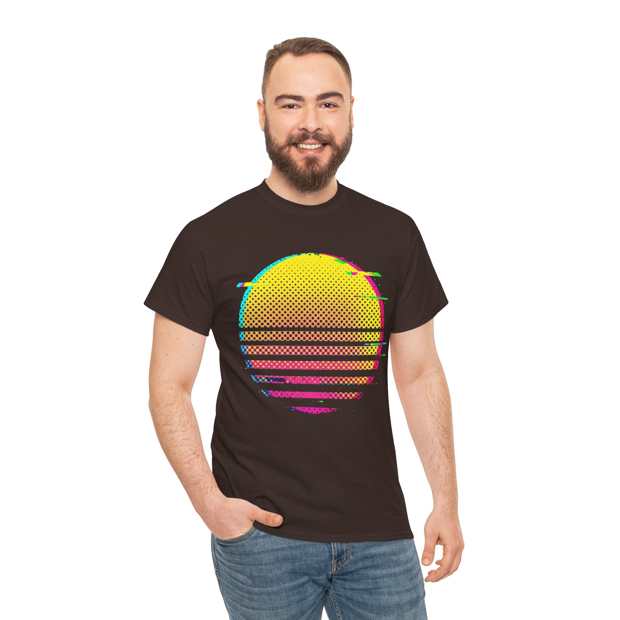 Retro Glitch Sunrise T-Shirt