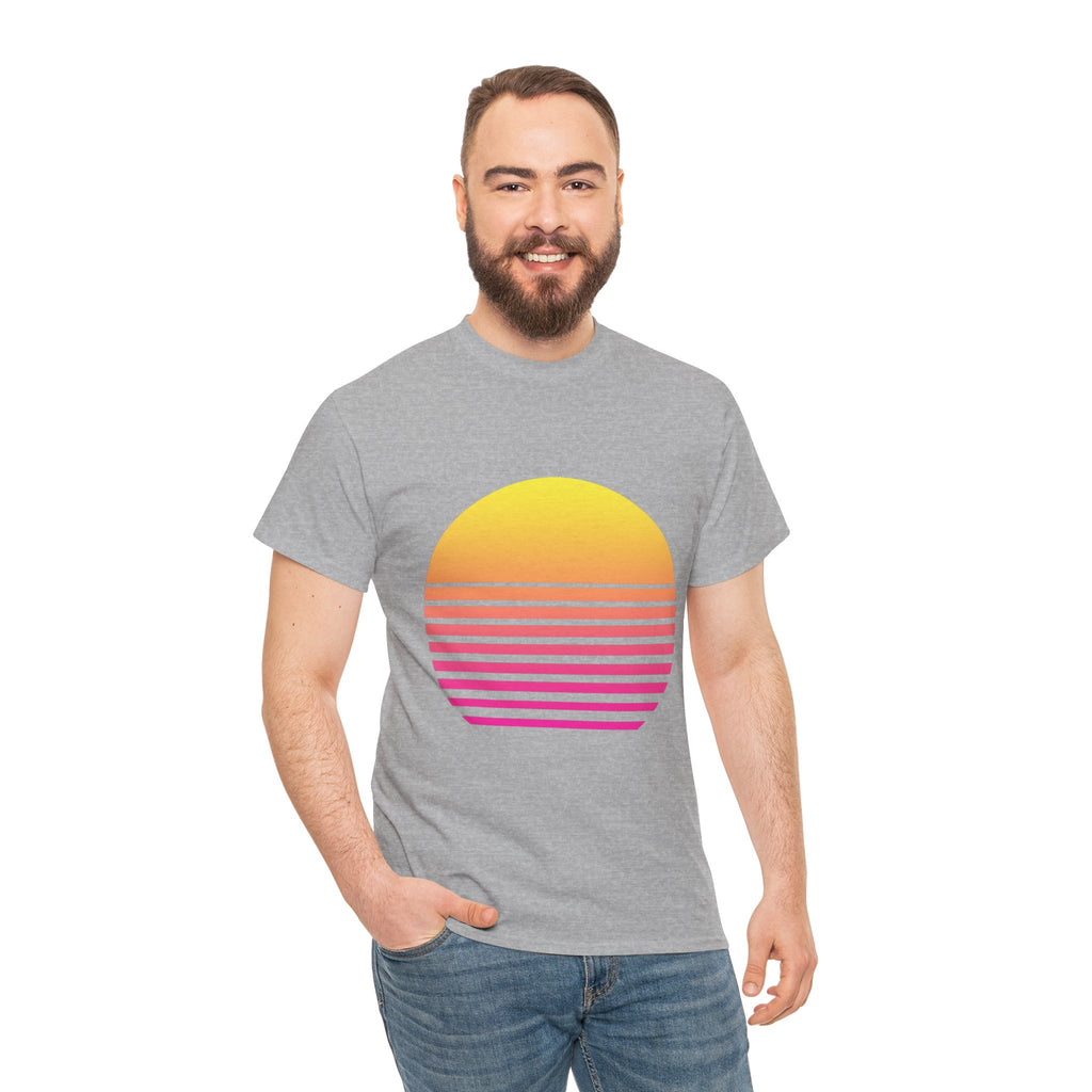 Retro 80s Synthwave Sunset T-Shirt - Vaporwave Neon Graphic Unisex Tee