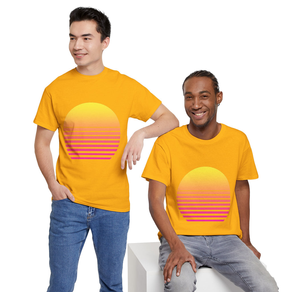 Retro 80s Synthwave Sunset T-Shirt - Vaporwave Neon Graphic Unisex Tee