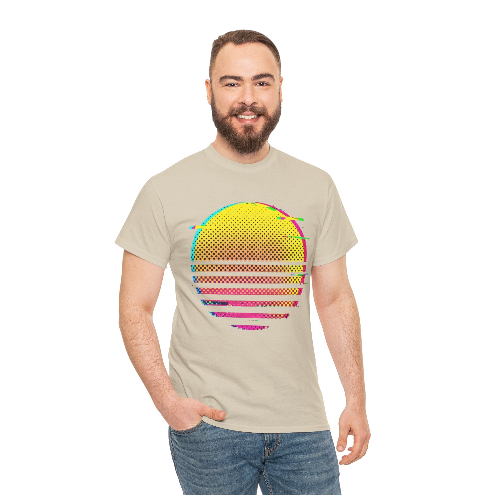 Retro Glitch Sunrise T-Shirt