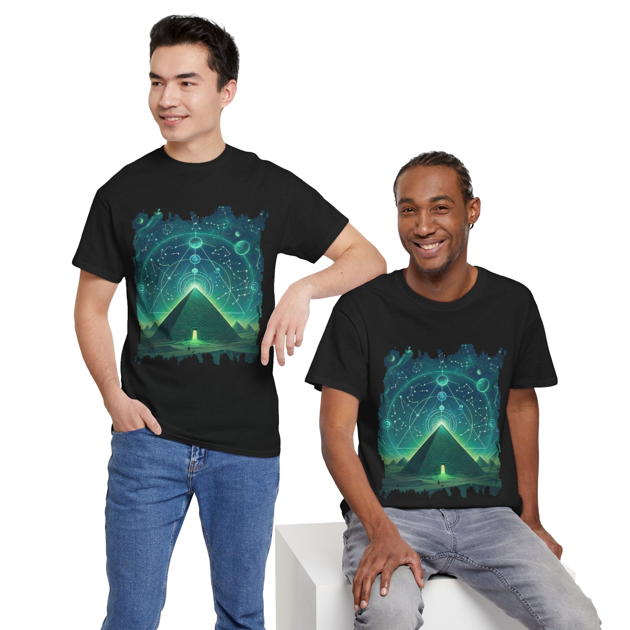 Mystic Pyramid Graphic Tee — Cosmic Geometry T-Shirt