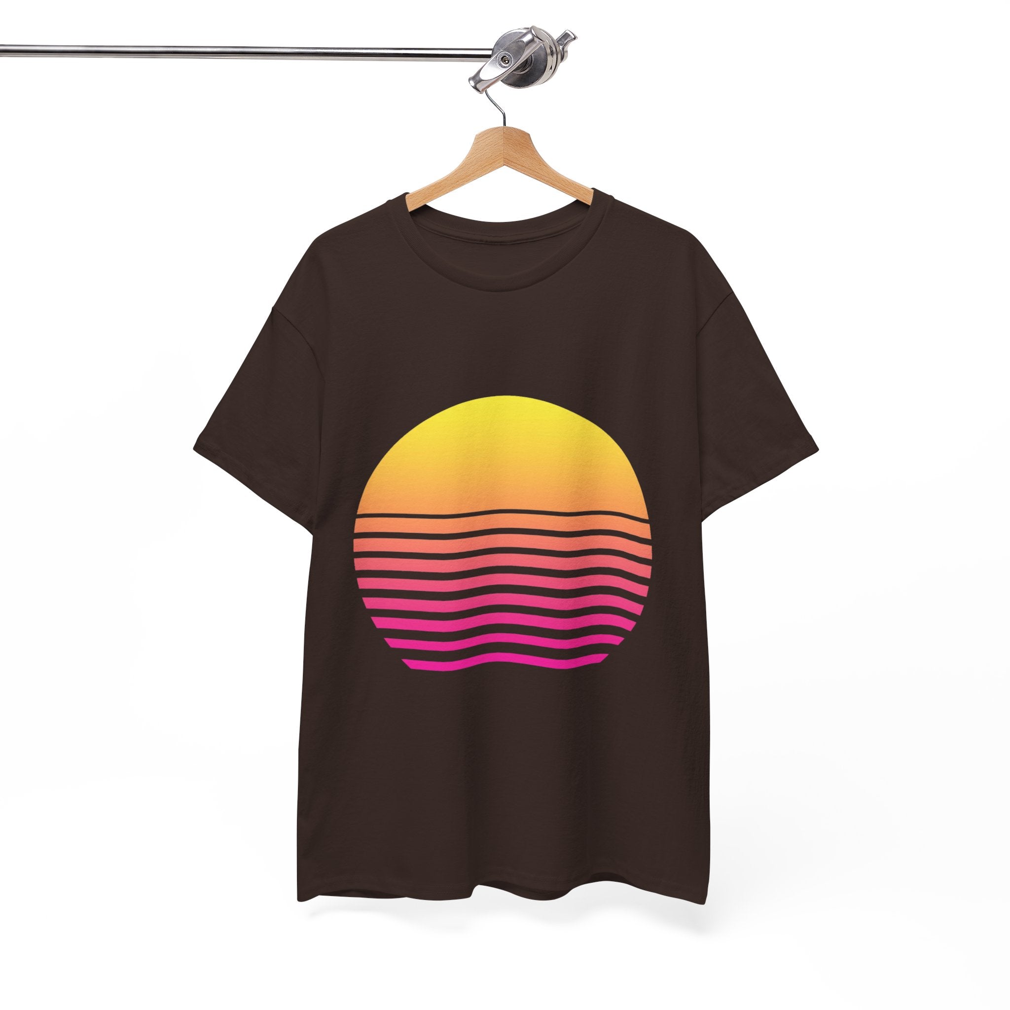 Retro 80s Synthwave Sunset T-Shirt - Vaporwave Neon Graphic Unisex Tee