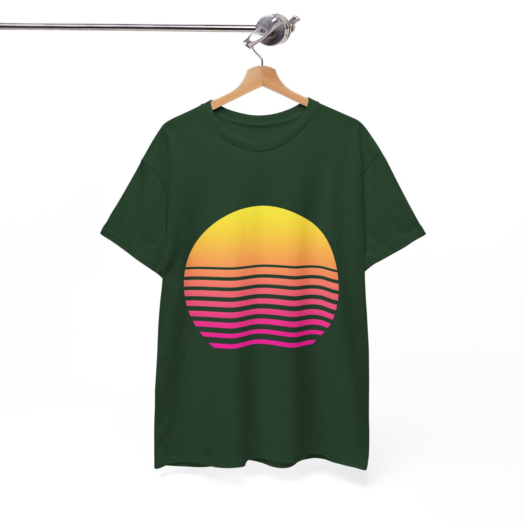 Retro 80s Synthwave Sunset T-Shirt - Vaporwave Neon Graphic Unisex Tee