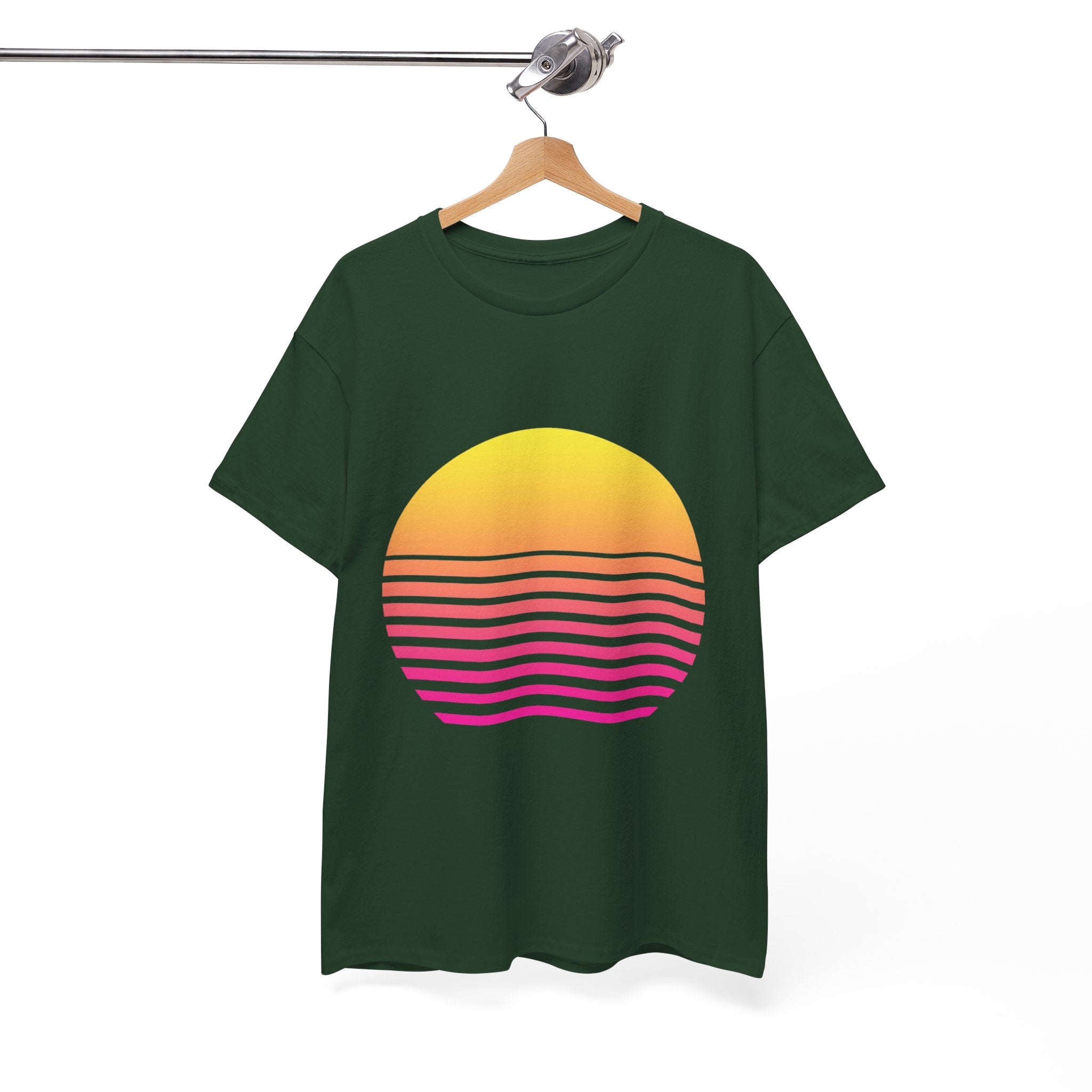 Retro 80s Synthwave Sunset T-Shirt - Vaporwave Neon Graphic Unisex Tee