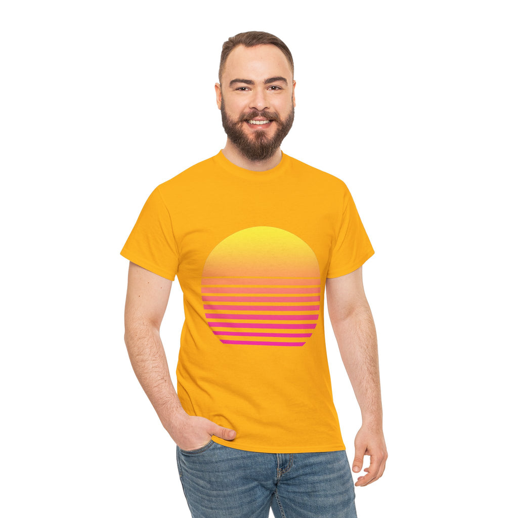 Retro 80s Synthwave Sunset T-Shirt - Vaporwave Neon Graphic Unisex Tee