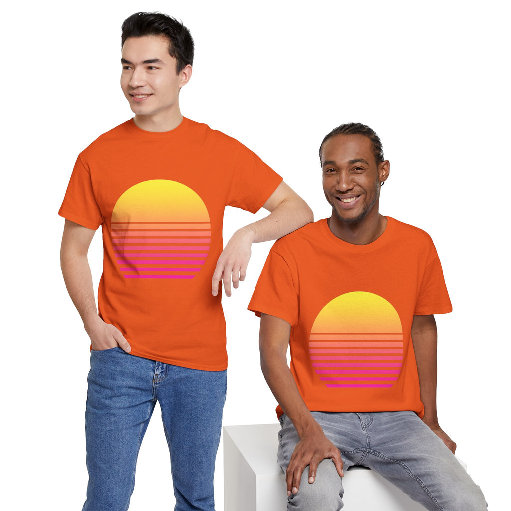 Retro 80s Synthwave Sunset T-Shirt - Vaporwave Neon Graphic Unisex Tee