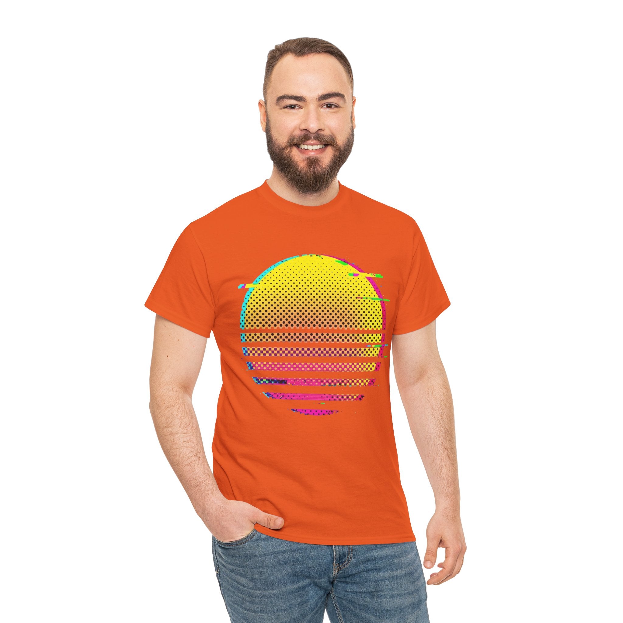 Retro Glitch Sunrise T-Shirt