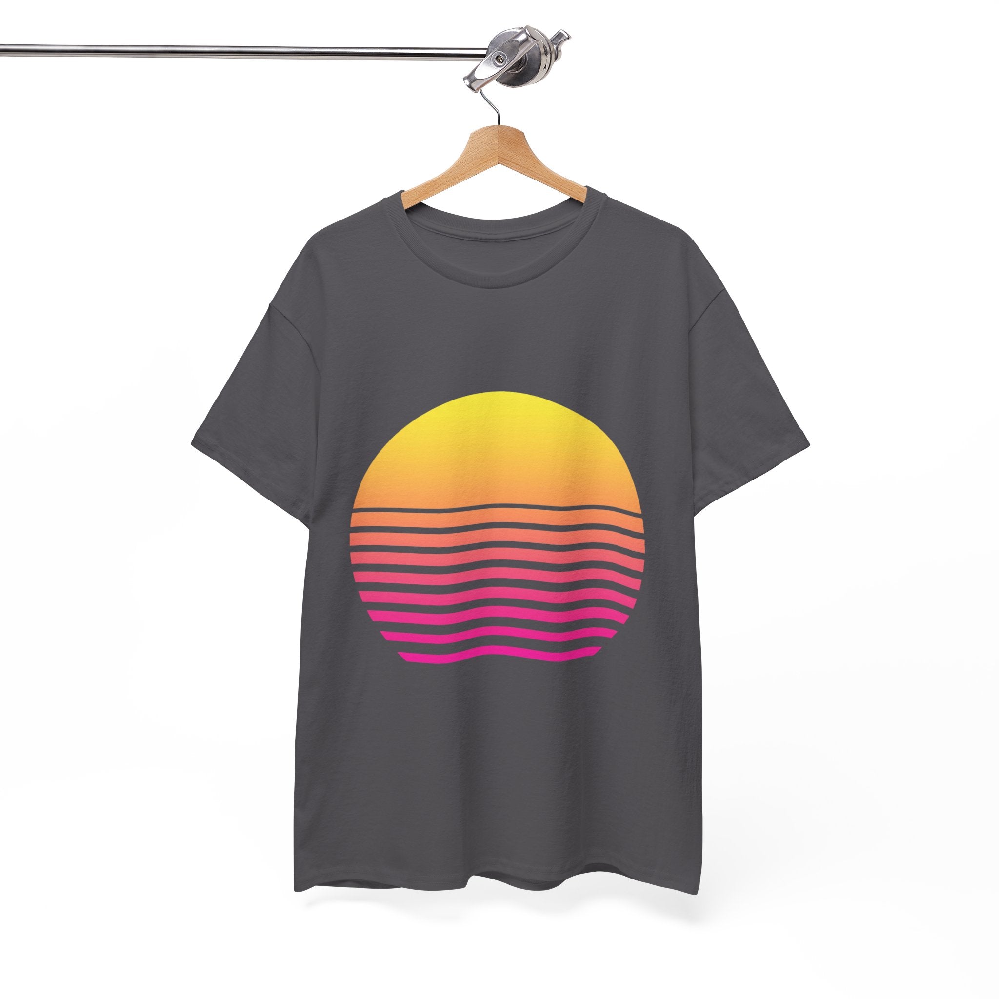 Retro 80s Synthwave Sunset T-Shirt - Vaporwave Neon Graphic Unisex Tee