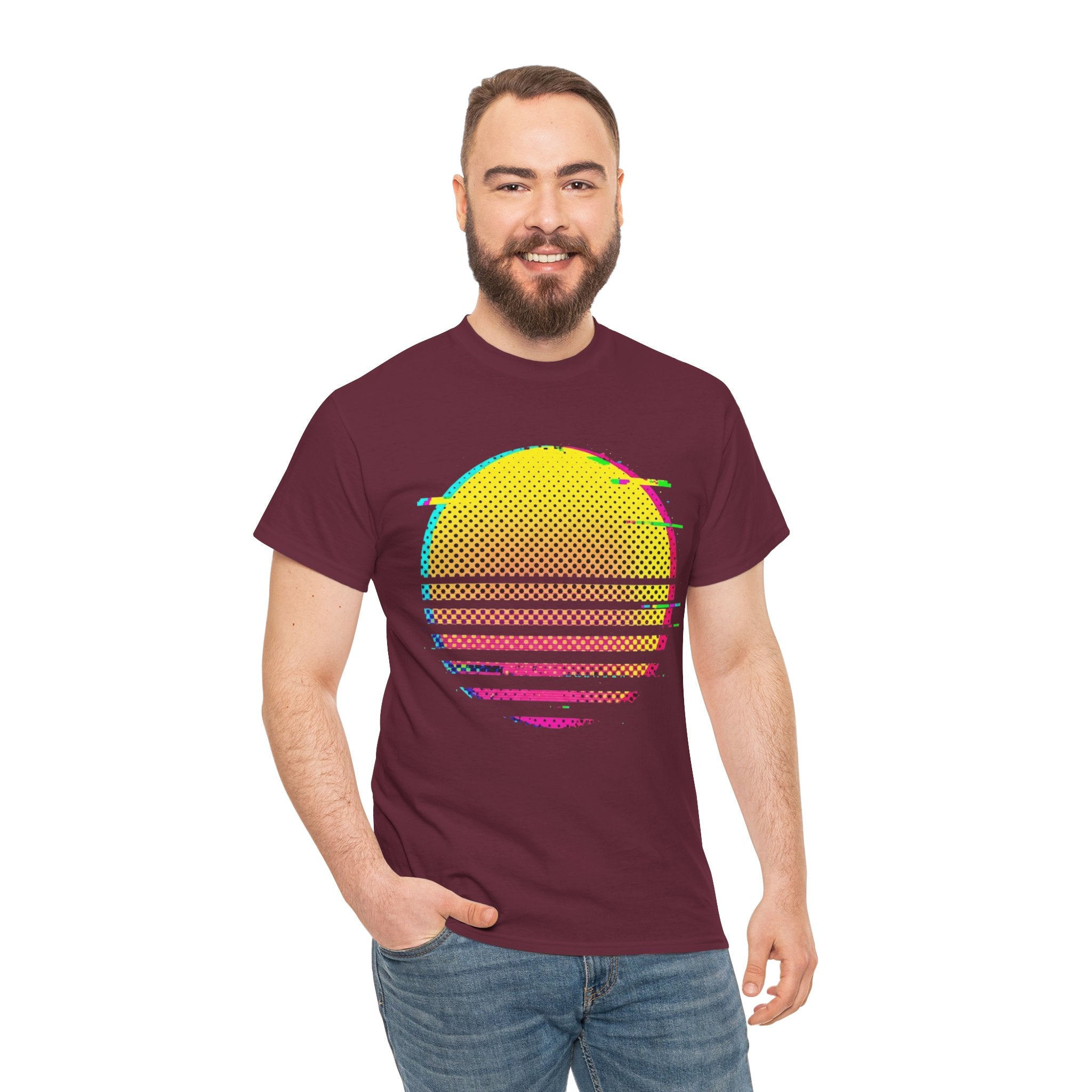 Retro Glitch Sunrise T-Shirt