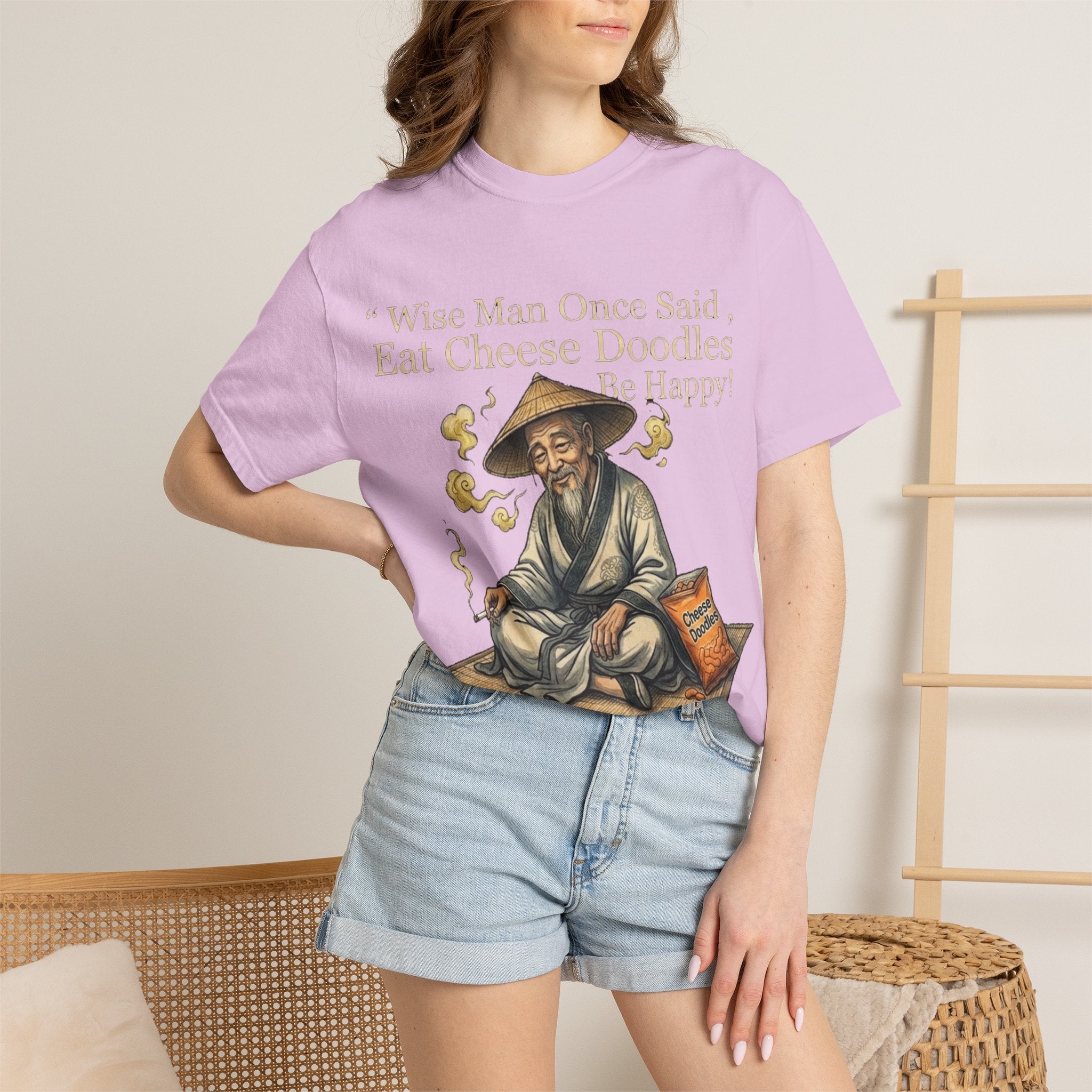 Wise Man Once Said 'Eat Cheese Doodles Be Happy'  Stoner Funny T-Shirt