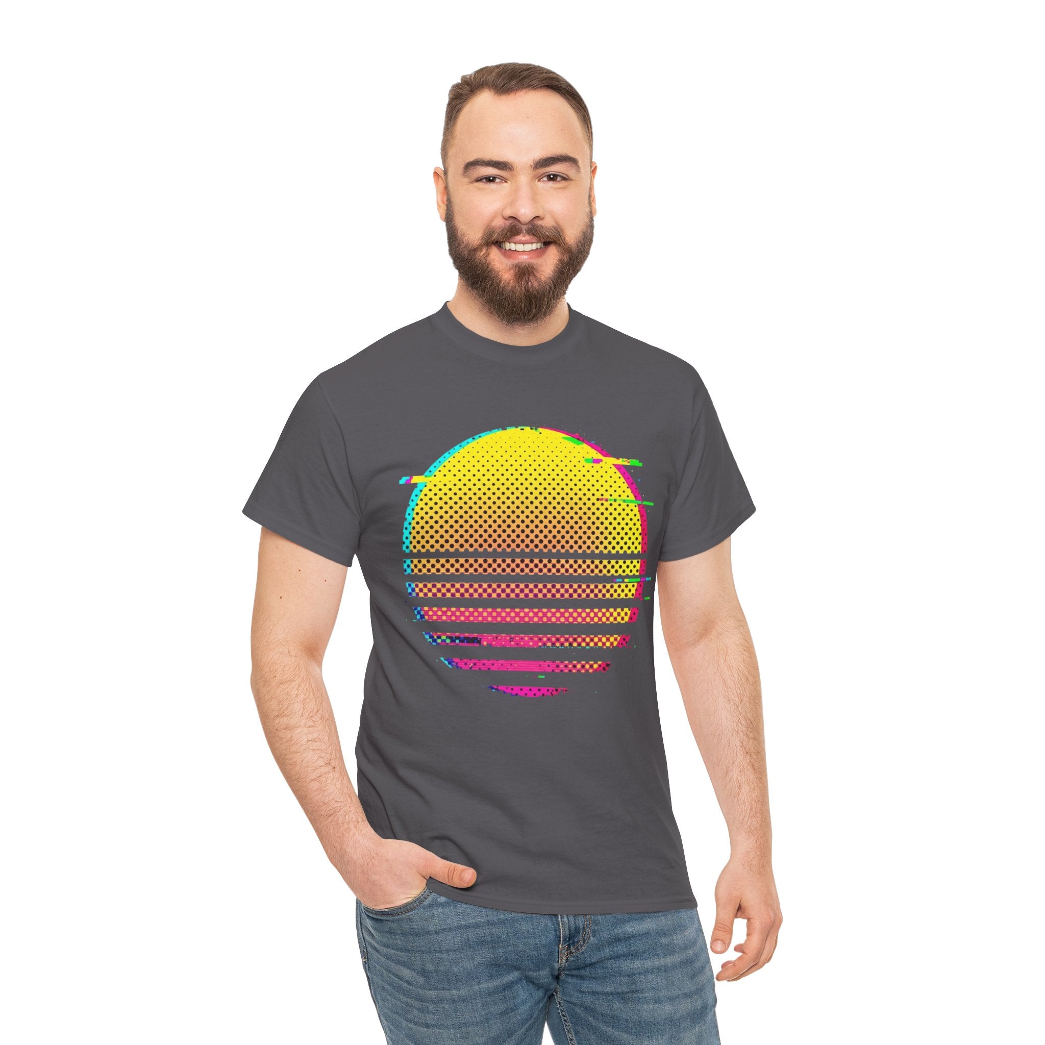 Retro Glitch Sunrise T-Shirt