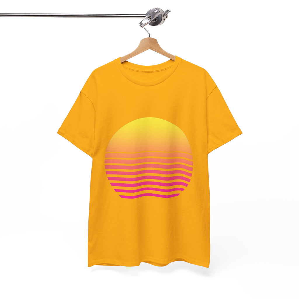 Retro 80s Synthwave Sunset T-Shirt - Vaporwave Neon Graphic Unisex Tee