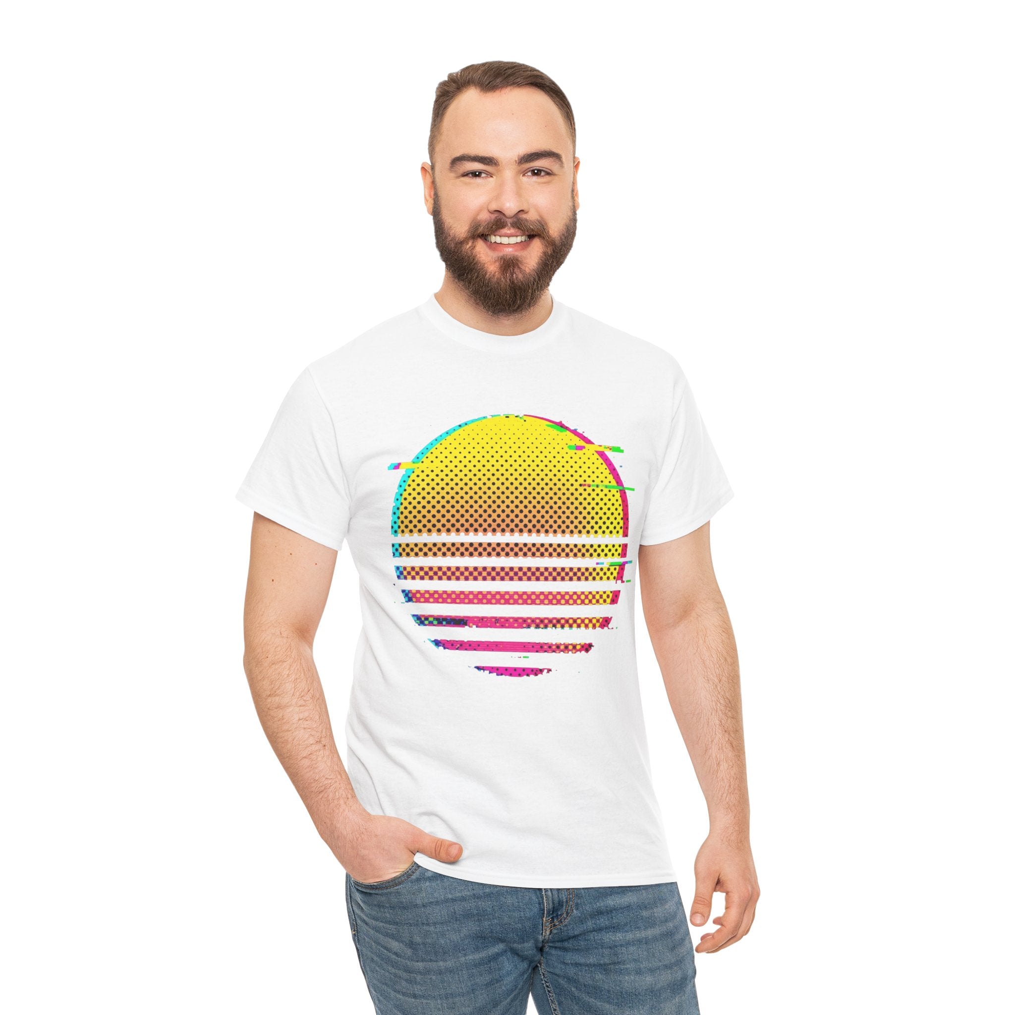 Retro Glitch Sunrise T-Shirt