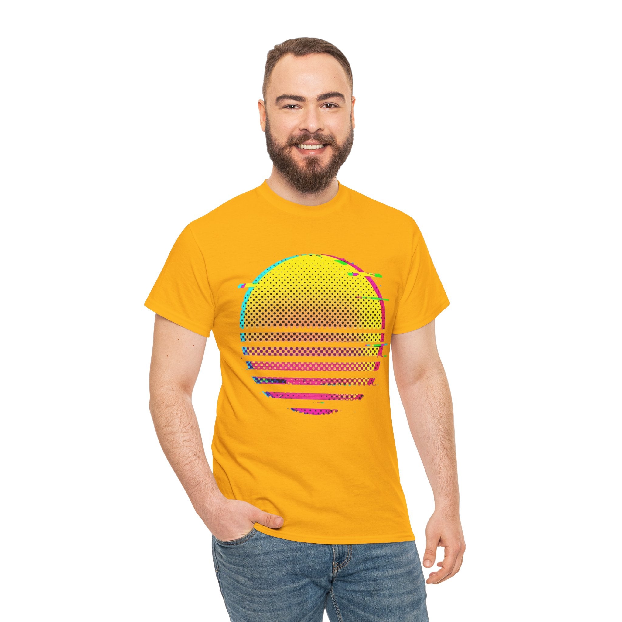 Retro Glitch Sunrise T-Shirt