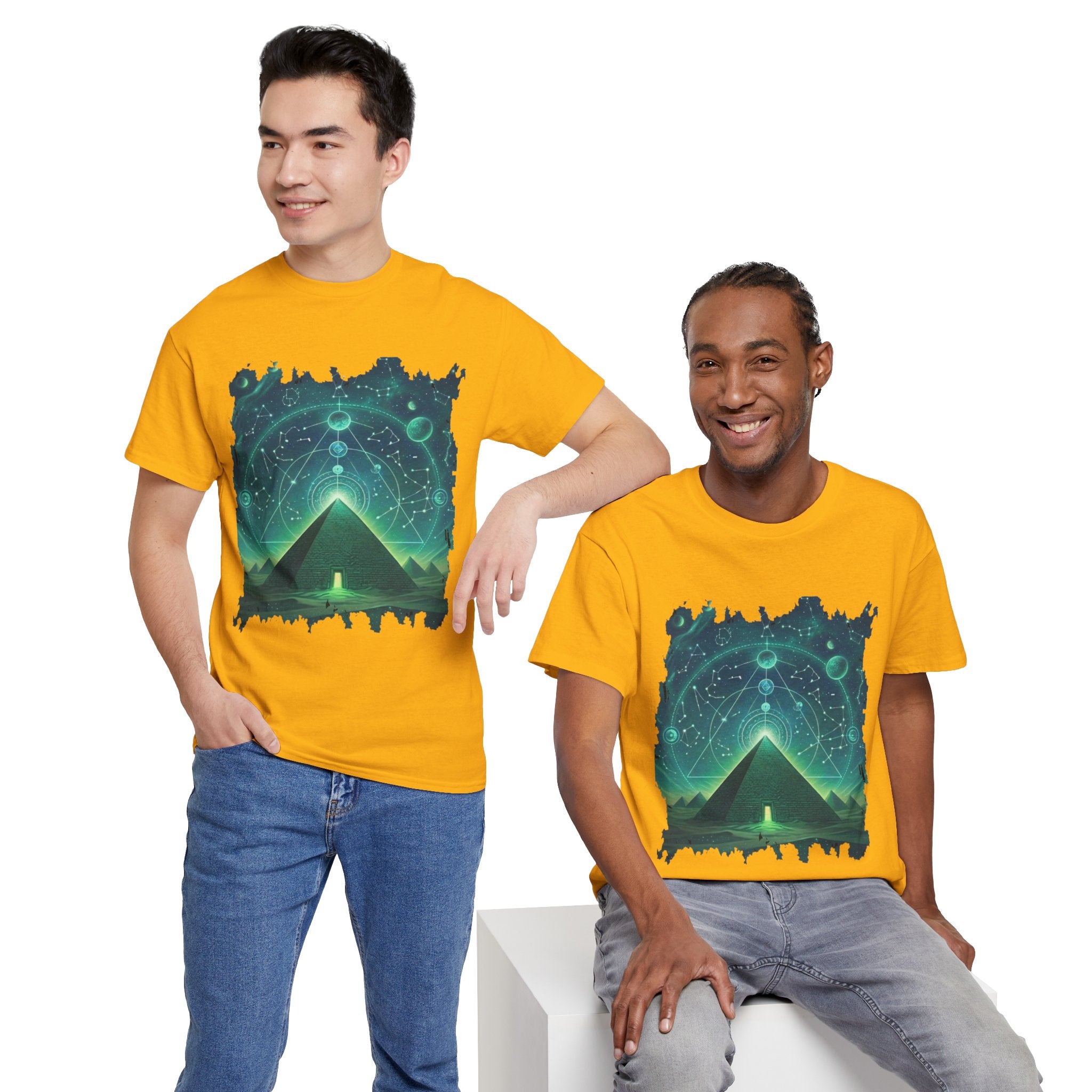 Mystic Pyramid Graphic Tee — Cosmic Geometry T-Shirt