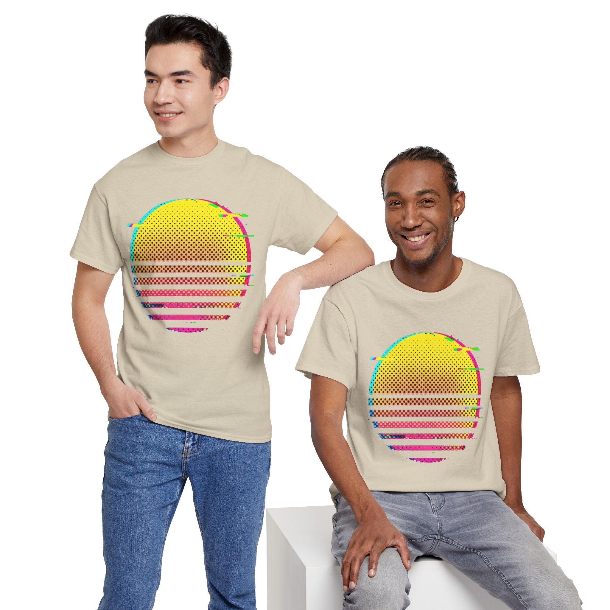 Retro Glitch Sunrise T-Shirt