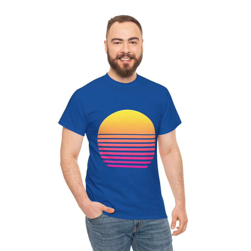 Retro 80s Synthwave Sunset T-Shirt - Vaporwave Neon Graphic Unisex Tee