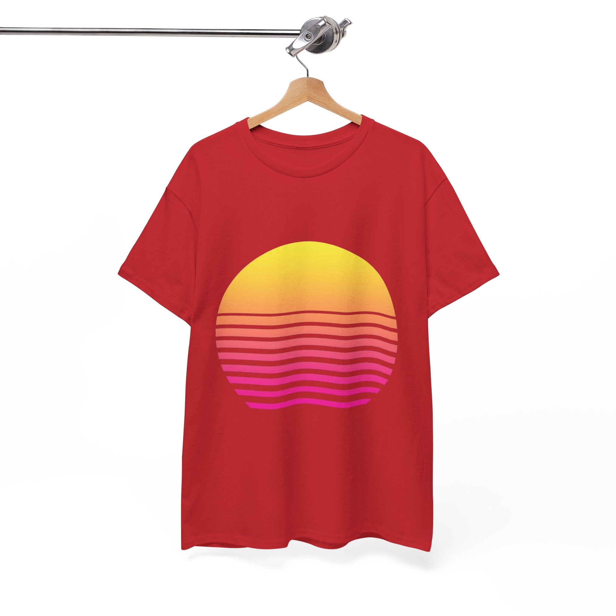Retro 80s Synthwave Sunset T-Shirt - Vaporwave Neon Graphic Unisex Tee
