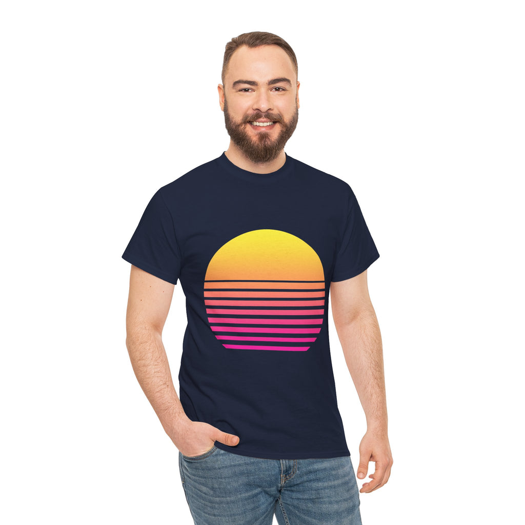 Retro 80s Synthwave Sunset T-Shirt - Vaporwave Neon Graphic Unisex Tee