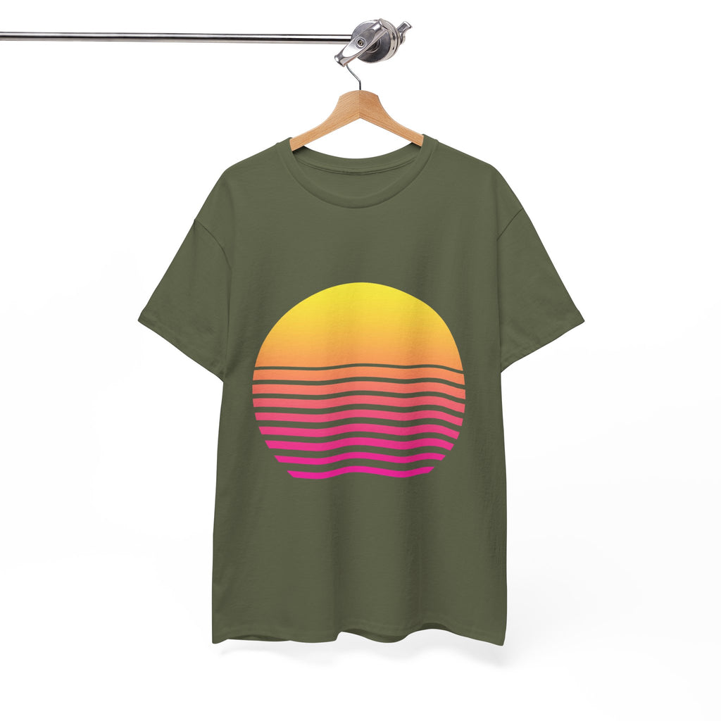 Retro 80s Synthwave Sunset T-Shirt - Vaporwave Neon Graphic Unisex Tee