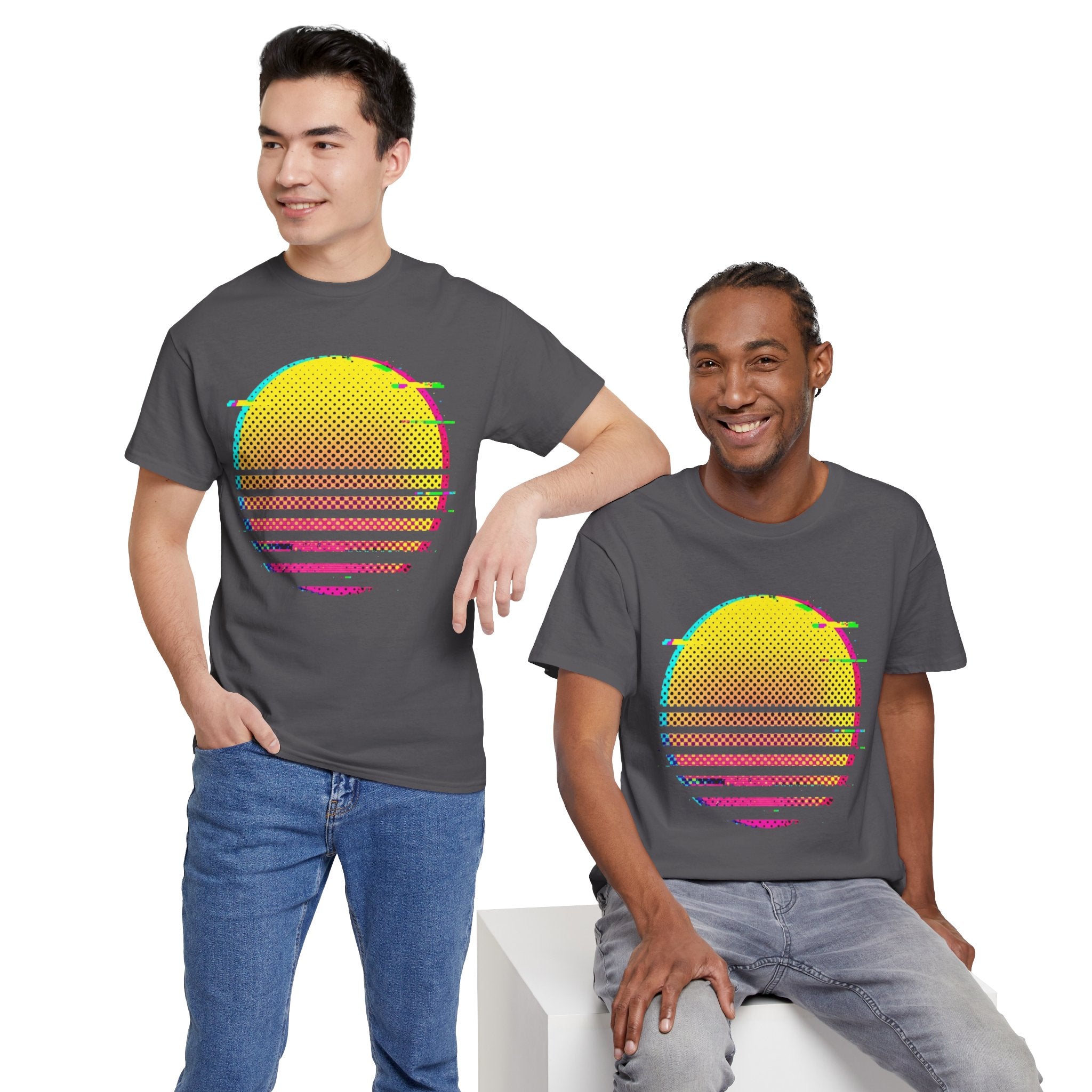 Retro Glitch Sunrise T-Shirt