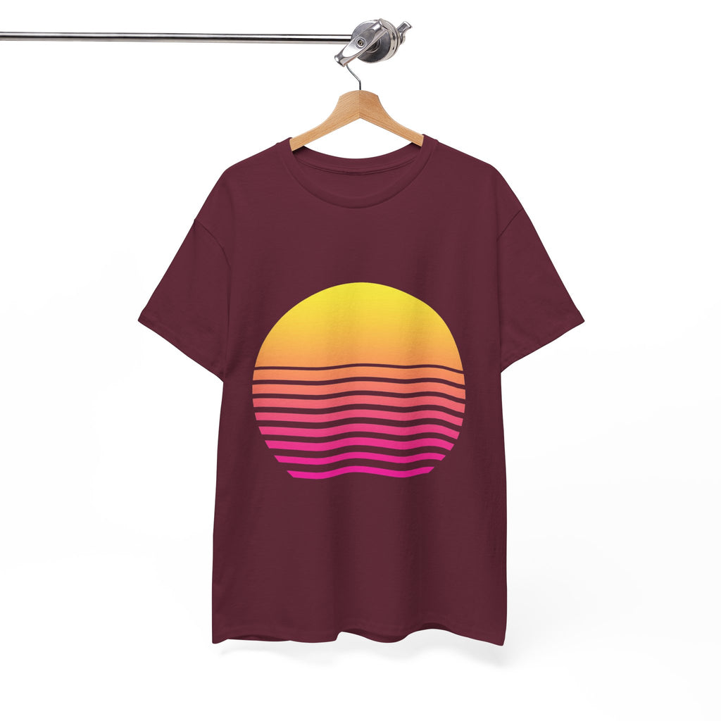 Retro 80s Synthwave Sunset T-Shirt - Vaporwave Neon Graphic Unisex Tee