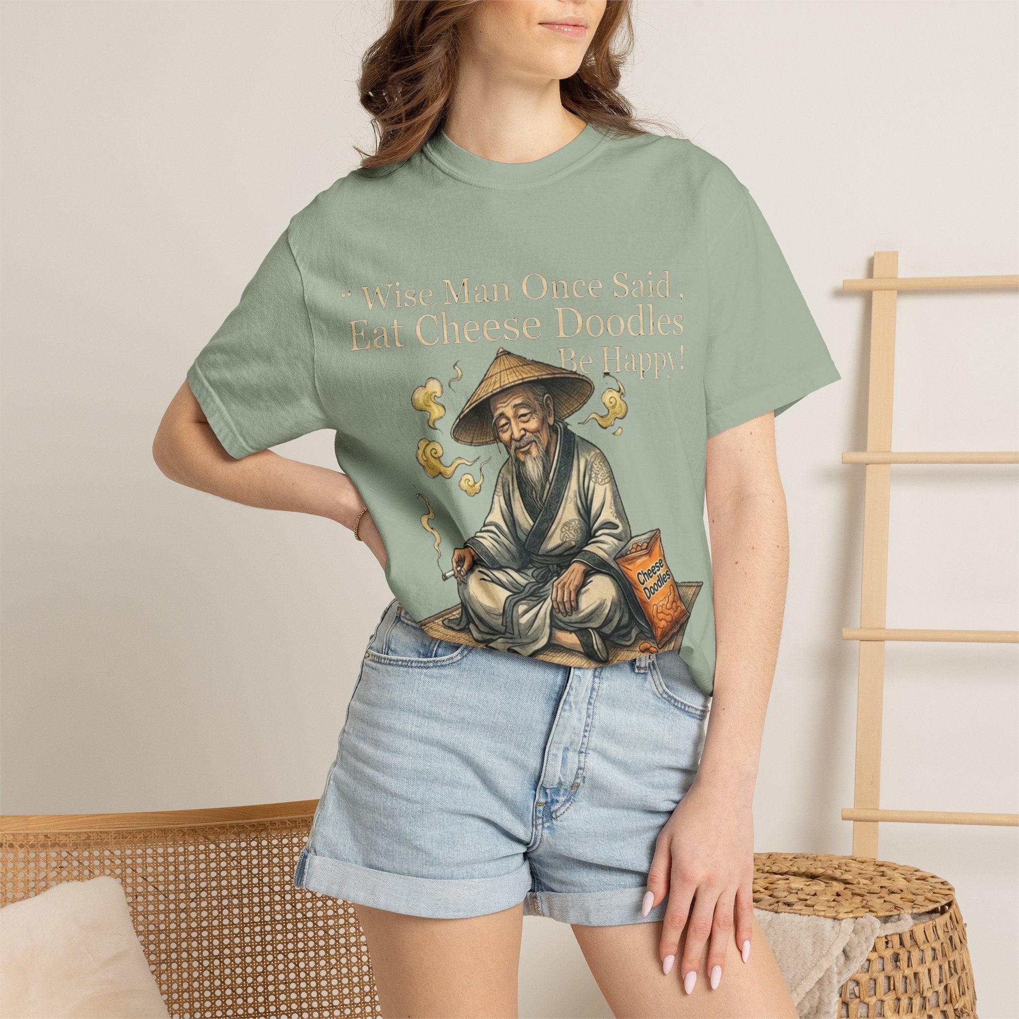 Wise Man Once Said 'Eat Cheese Doodles Be Happy'  Stoner Funny T-Shirt