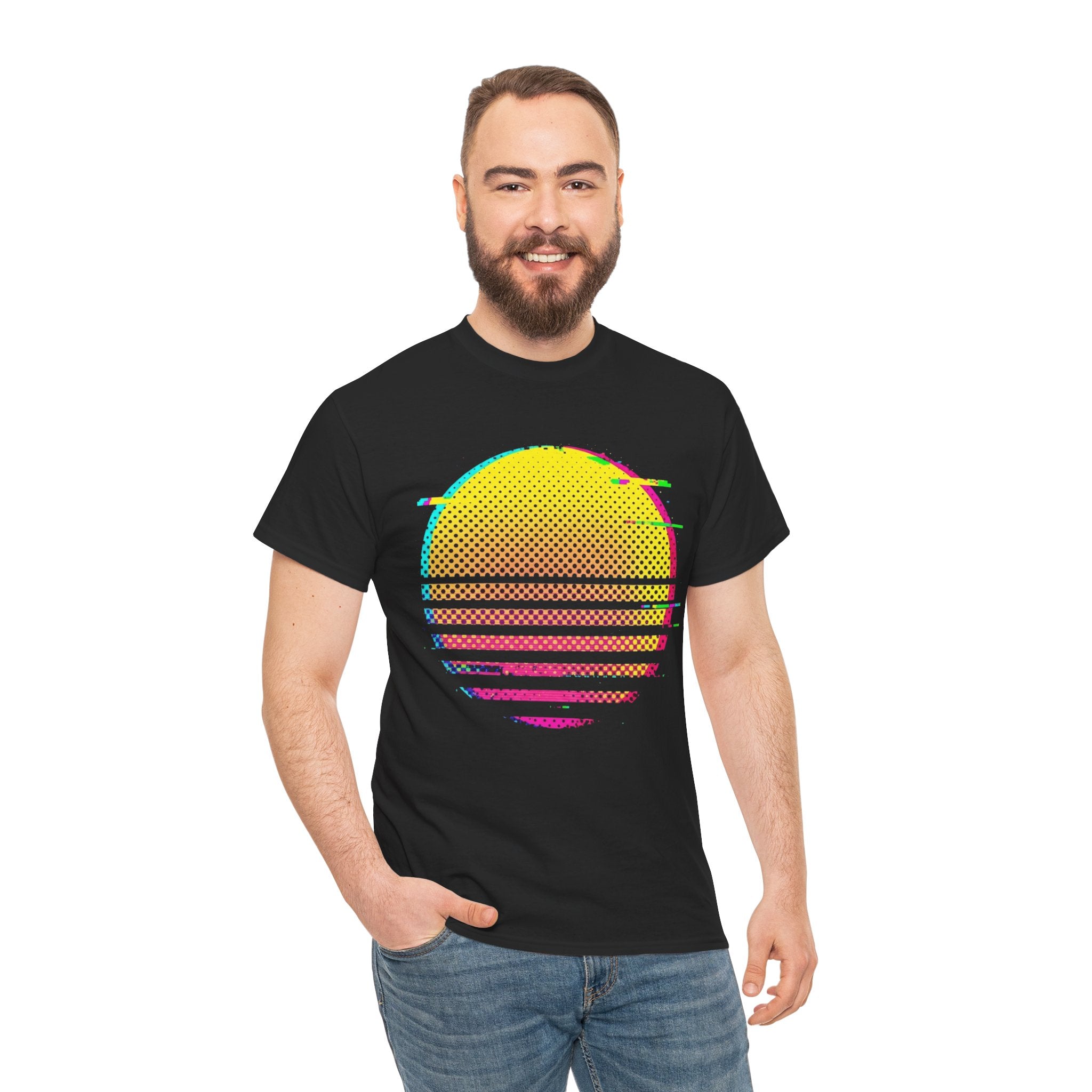 Retro Glitch Sunrise T-Shirt