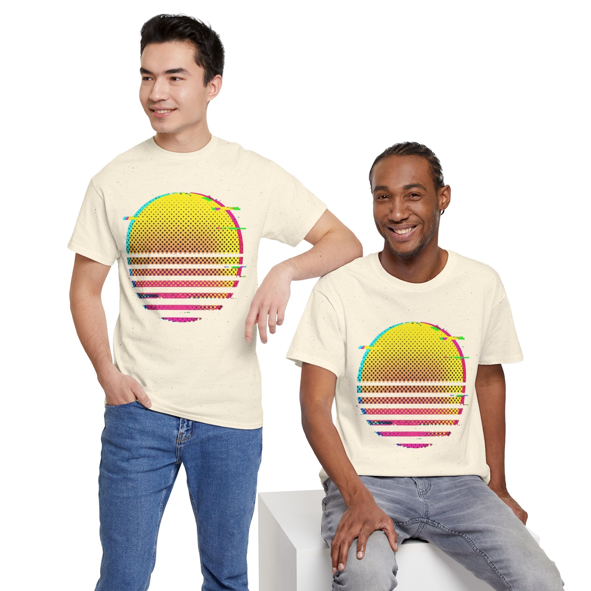 Retro Glitch Sunrise T-Shirt