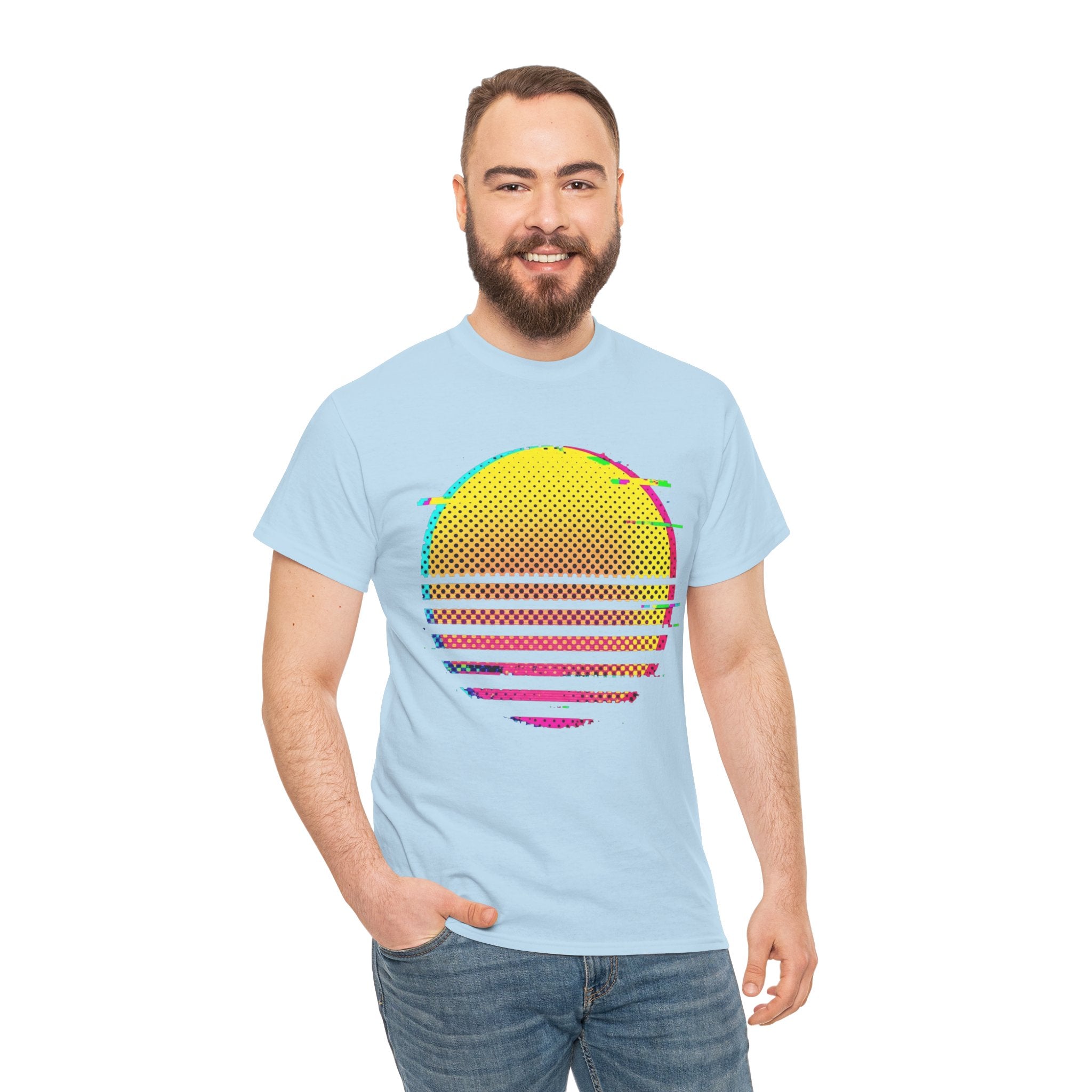 Retro Glitch Sunrise T-Shirt