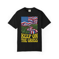 Keep On The Grass T‑Shirt — Psychedelic American Flag Weed Farm Graphic Tee