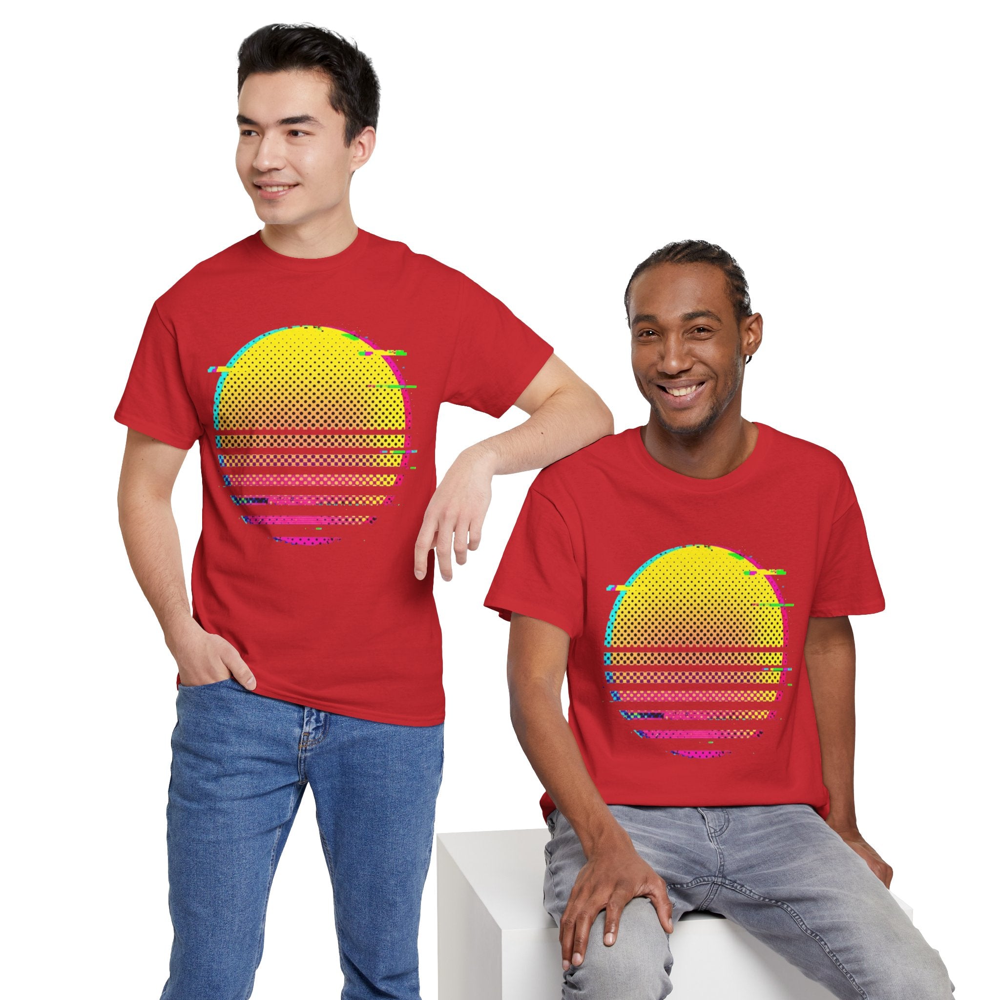 Retro Glitch Sunrise T-Shirt