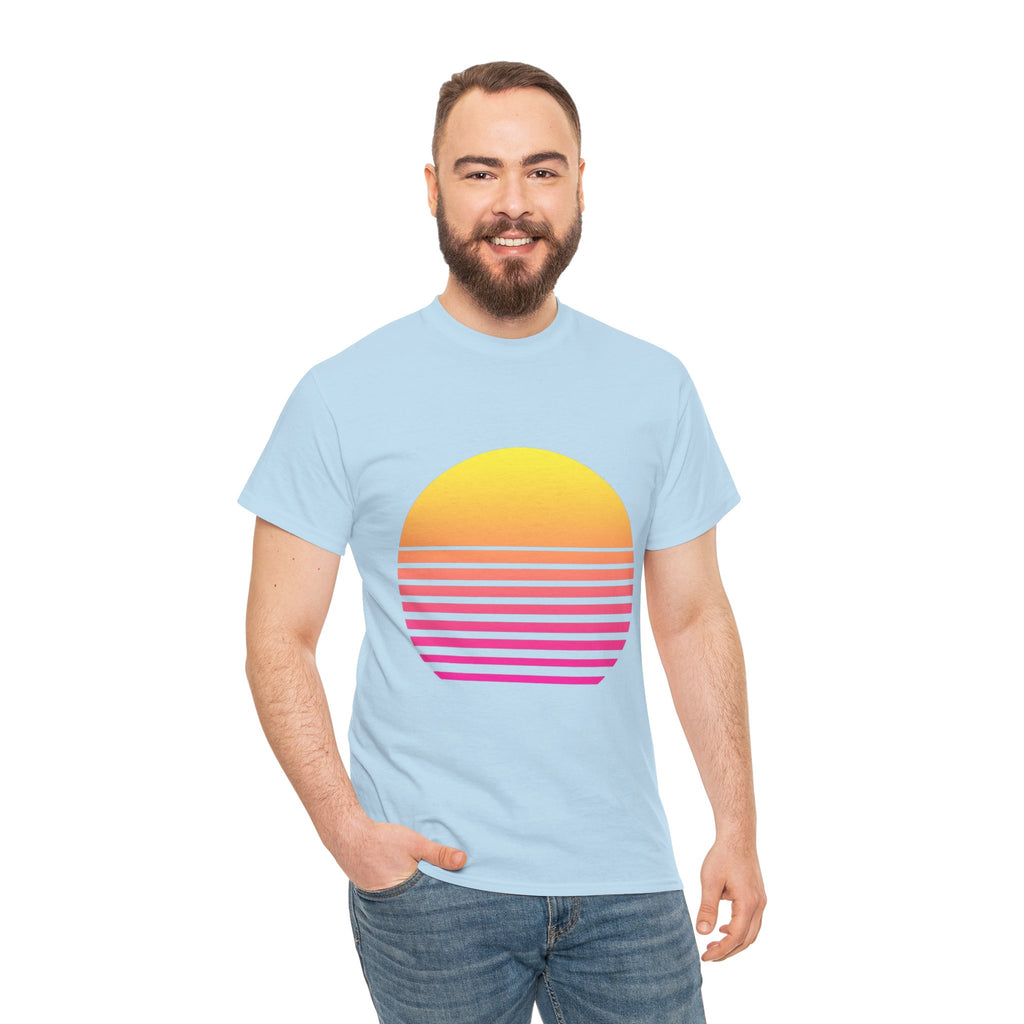 Retro 80s Synthwave Sunset T-Shirt - Vaporwave Neon Graphic Unisex Tee